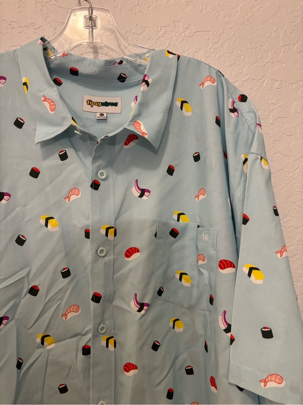 Tipsy Elves Mens sushi  Button  Down Shirt Size 4X
